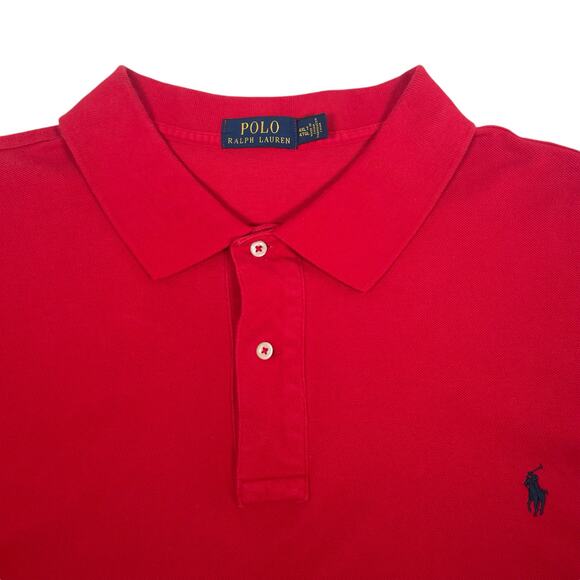 Ralph Lauren Mens 4XLT Polo Short Sleeve Red Cotton Shirt - Picture 4 of 6